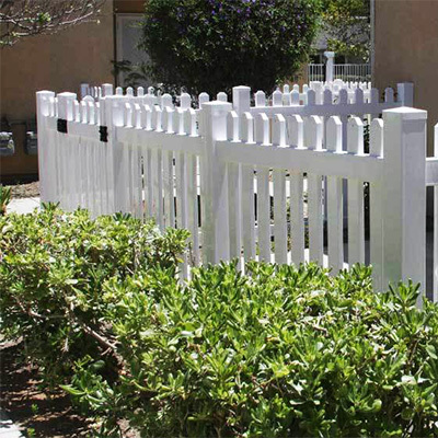 White picket vinyl gate provided by Ceres vinyl gate fabricators.