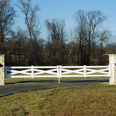 Tulare vinyl gates supplied by Vinyl Craft.