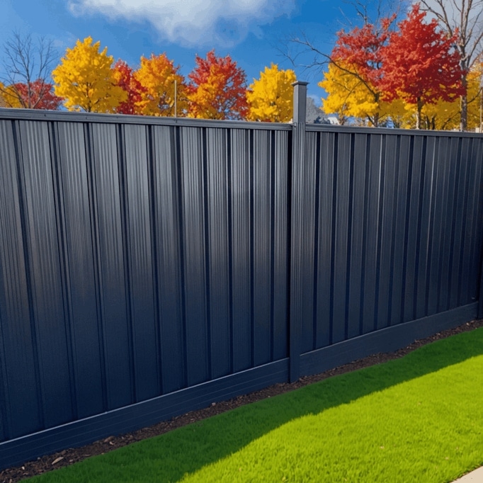 ColorMax fire resistant fencing near Livingston, California, to the side of a residence.
